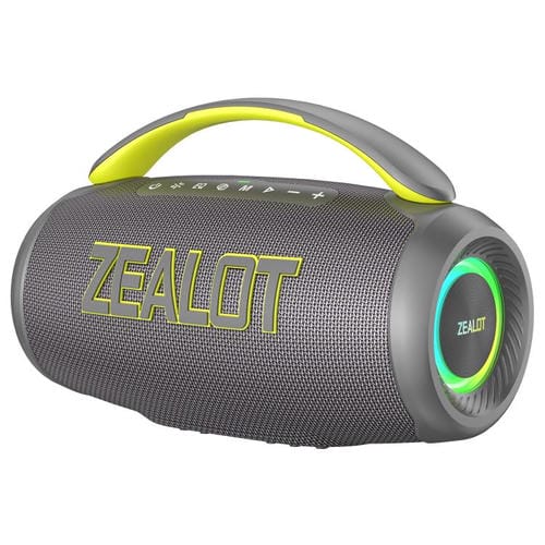 Altavoz Bluetooth portátil Zealot P12 de 60 W con RGB para exteriores (gris)
