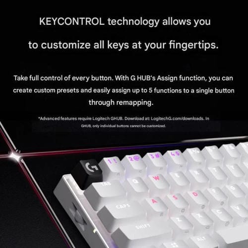 Teclado inalámbrico Logitech G PRO X 60 LIGHTSPEED interruptores ópticos GX-L (Blanco)