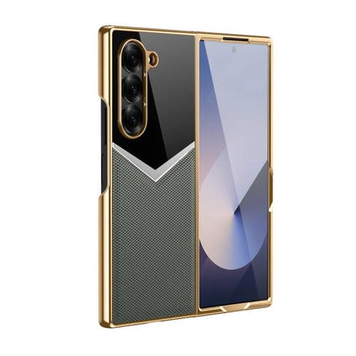 Funda plegable de cuero con contraste integrado para Samsung Galaxy Z Fold7 5G (verde)