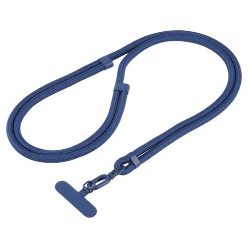 Cordón para teléfono móvil cruzado, ajustable, de poliéster de 7 mm, color sólido, bidireccional (azul medianoche)