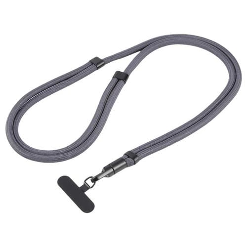 Cordón ajustable minimalista para teléfono móvil, de poliéster de 7 mm, color sólido (gris claro)