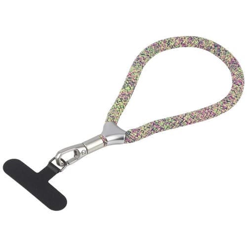 8mm Adjustable Silver Buckle Wrist Short Strap Anti-lost Mobile Phone Lanyard(Green Purple Colorful)