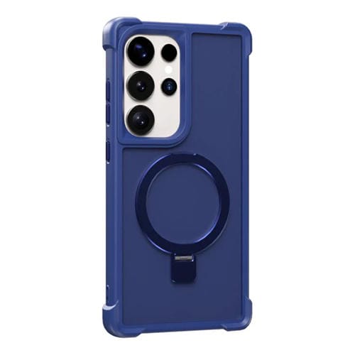 Funda para Samsung Galaxy S23 Ultra 5G con soporte MagSafe de cuatro esquinas a prueba de golpes (azul)