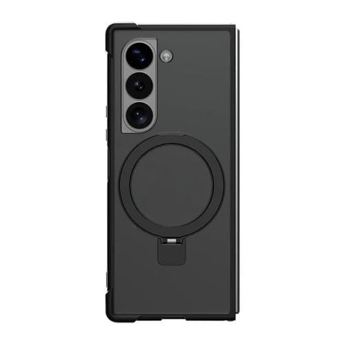 Funda para Samsung Galaxy Z Fold5 con soporte MagSafe de cuatro esquinas a prueba de golpes (negra)