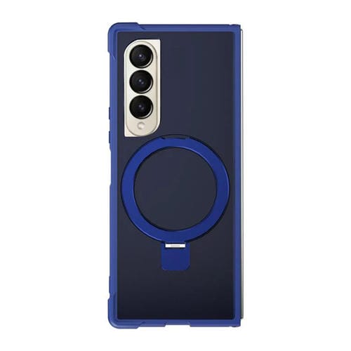 Funda para Samsung Galaxy Z Fold4 con soporte MagSafe de cuatro esquinas a prueba de golpes (azul)