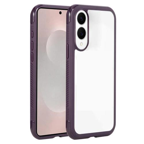 Funda de acrílico TPU transparente con borde liso para Samsung Galaxy S25 Edge 5G (morado oscuro)