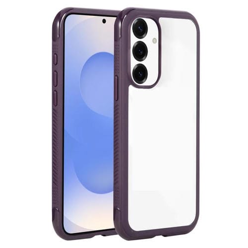 Funda de acrílico TPU transparente con borde liso para Samsung Galaxy S25+/S24+ 5G (morado oscuro)
