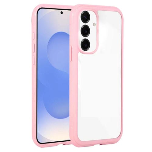 Funda de acrílico TPU transparente con borde liso para Samsung Galaxy S25+ / S24+ 5G (rosa)