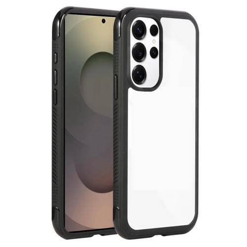 Funda de acrílico TPU transparente con borde liso para Samsung Galaxy S25 Ultra/S24 Ultra 5G (negro)