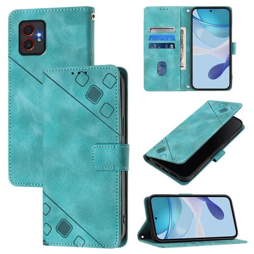 Funda de piel con relieve para Samsung Galaxy XCover7 Pro (verde)