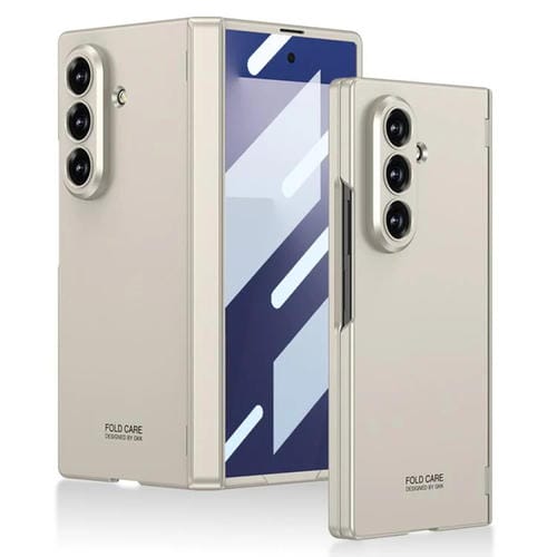 Funda GKK con bisagra magnética integrada y cubierta completa para Samsung Galaxy Z Fold7 5G (gris titanio)