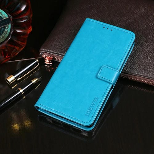 Para ZTE Blade A7 Prime idewei Crazy Horse Texture Funda de cuero con tapa horizontal con soporte, ranuras para tarjetas y billetera (azul cielo)