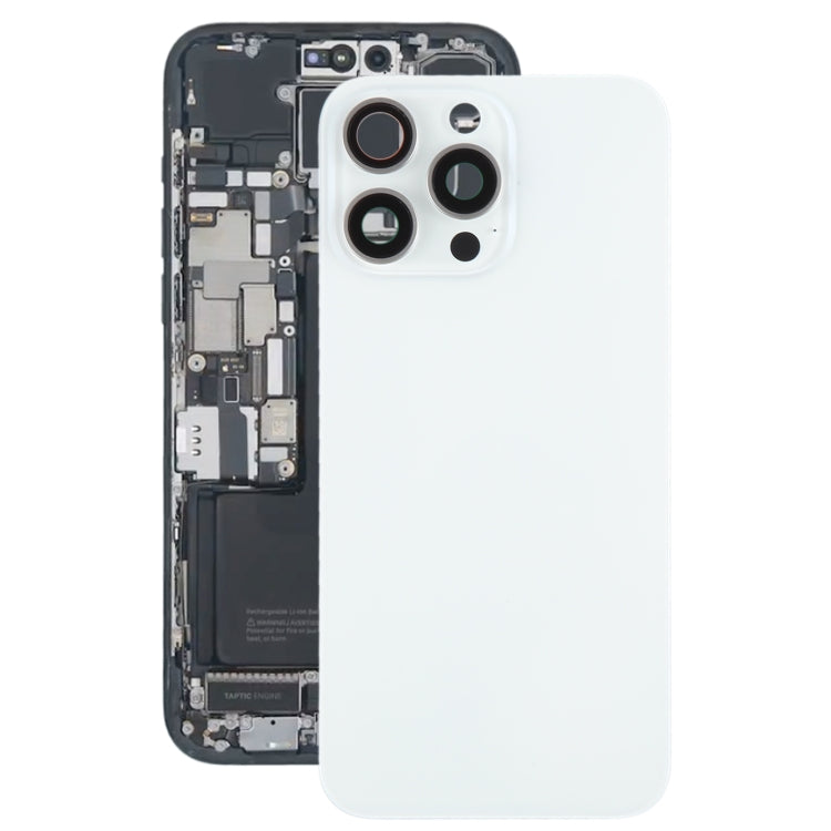 Tapa Bateria Back Cover + Lente Camara Apple iPhone 15 Pro Max Blanco