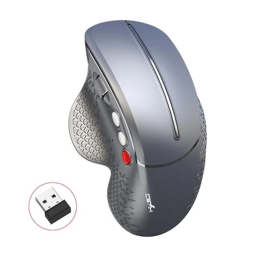 Ratón inalámbrico HXSJ T32 vertical ergonómico 2.4G (Plata)