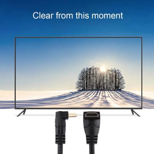 Cable HDMI 2.0 de Alta Velocidad 60 cm 4K x 2K Ángulo Recto 270 Grados Macho a Macho con Ethernet (Negro)