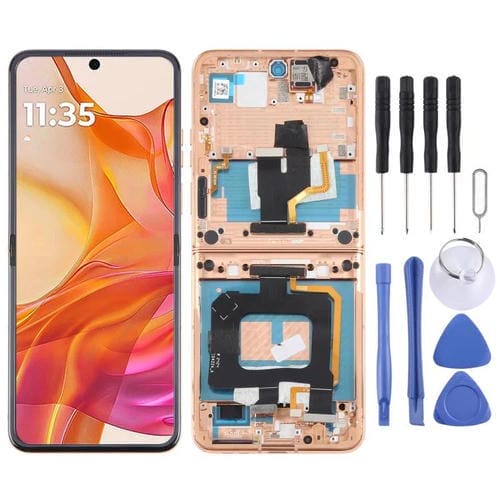 Écran Complet Original avec Cadre pour Motorola Razr 50 Ultra (Doré)