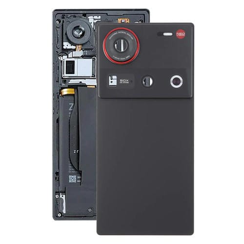 Tapa Trasera de Batería de Vidrio con Tapa para Lente de Cámara para ZTE Nubia Z70 Ultra NX733J NX736J (Negro)