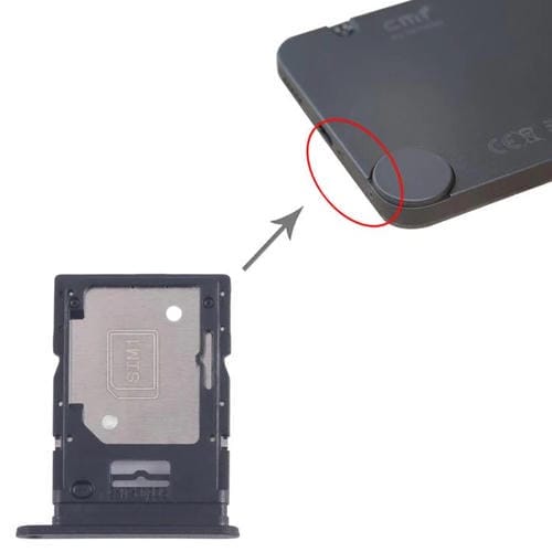 Tabuleiro Cartão SIM Duplo + Micro SD Nothing Phone 1 (Preto)