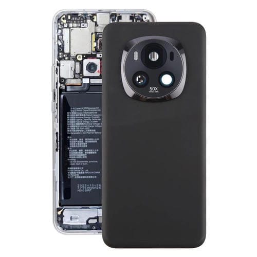 Carcasa trasera con tapa para lente de cámara para Honor Magic6 (negra)