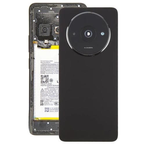 Carcasa trasera OEM con tapa para lente de cámara para Xiaomi Redmi A3x 4G (negra)