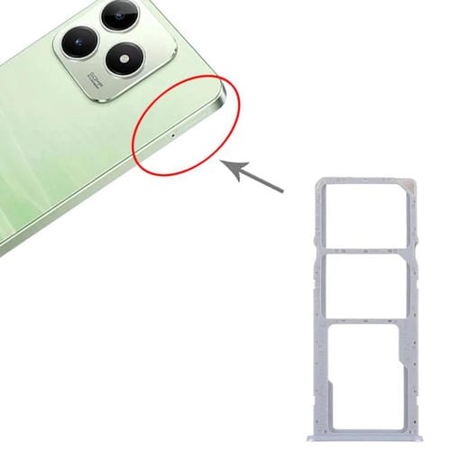 Bandejas para tarjeta SIM original Realme C63 4G (10 unidades) + bandeja para tarjeta SIM + bandeja para tarjeta Micro SD (morado)