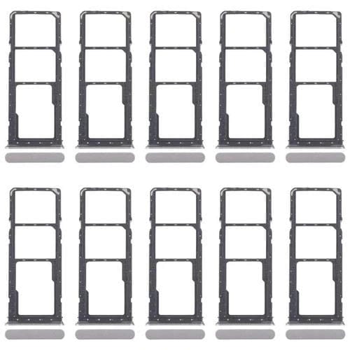 Bandejas para tarjeta SIM original (10 unidades) + bandeja para tarjeta SIM + bandeja para tarjeta Micro SD (plateadas) para Realme Narzo C71 4G RMX5303