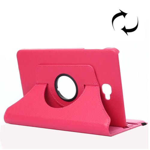 Funda de Cuero Galaxy Tab A 10.1 T580 con Tapa Giratoria 360° y Soporte (Magenta)