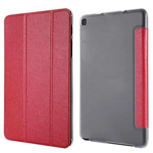 Funda de Cuero Galaxy Tab P200 Tapa Horizontal Textura Seda Soporte Plegable (Rojo)