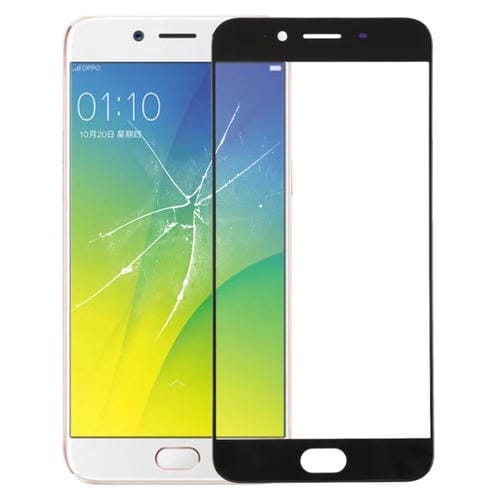 Pantalla Frontal Lente de Vidrio Exterior para Oppo R9S (Negro)