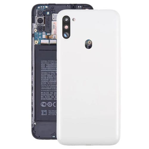 Carcasa trasera con tapa para lente de cámara para Samsung Galaxy A11 SM-A115F (blanca)
