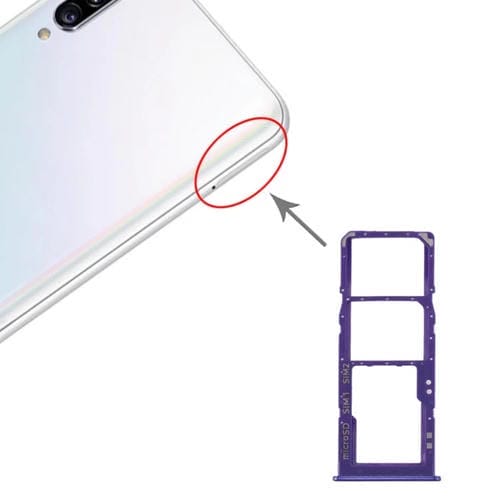 Bandeja de Tarjeta SIM y Micro SD para Samsung Galaxy A30s (Azul)