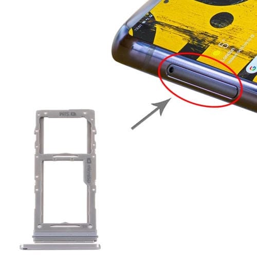 Bandeja de Tarjeta SIM y Micro SD para Samsung Galaxy Note 10 Lite SM-N770 (Plata)