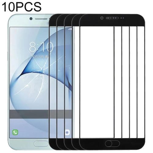 Lente de Vidrio Pantalla Frontal para Samsung Galaxy A8 / A810, (10 Piezas) (Negro)