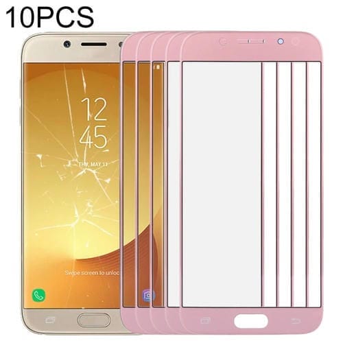 Lente de Vidrio Exterior Pantalla para Samsung Galaxy J7 J730 (Oro Rosa) - Paquete de (10 Piezas)