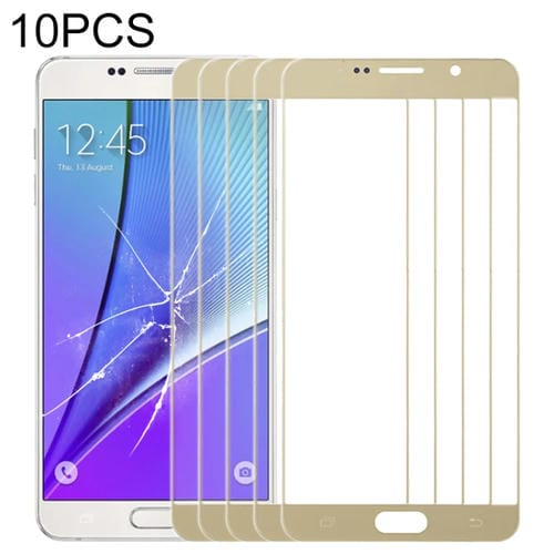 Pantalla Frontal de Cristal para Samsung Galaxy Note 5 (10pcs) Lente de Vidrio Exterior (Oro)