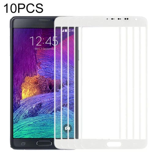 Pantalla Frontal para Samsung Galaxy Note 4 / N910 Lente de Vidrio Exterior (Blanco) 10pcs
