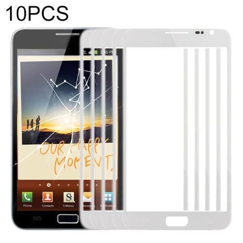 Pantalla Frontal Lente de Vidrio para Samsung Galaxy Note N7000 / i9220 (Blanco) 10pcs