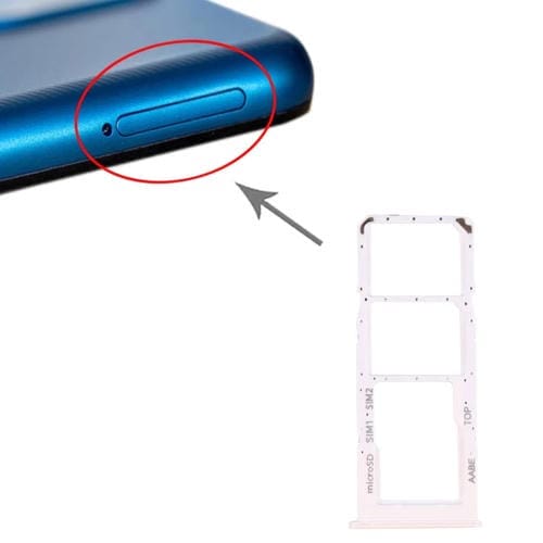 Bandejas SIM y Micro SD para Samsung Galaxy A12 SM-A125 (Blanco)