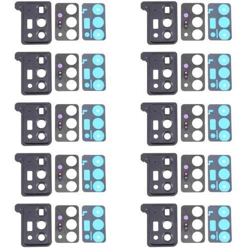 Cubierta de Lente de Cámara para Samsung Galaxy Note 20 Ultra 5G SM-N986 (10 Piezas) (Negro)