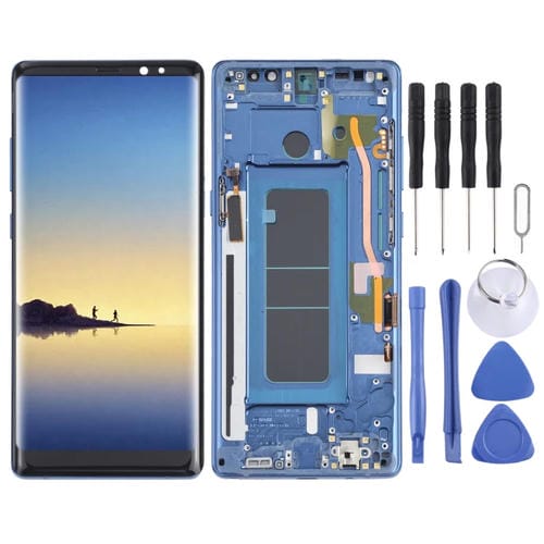 Pantalla Completa OLED para Samsung Galaxy Note 8 SM-N950 con Marco (Azul)