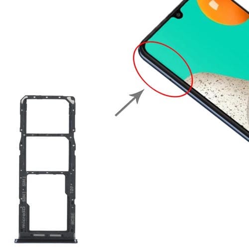 Tabuleiro de Cartão SIM e Micro SD Samsung Galaxy M32 SM-M325 (Preto)