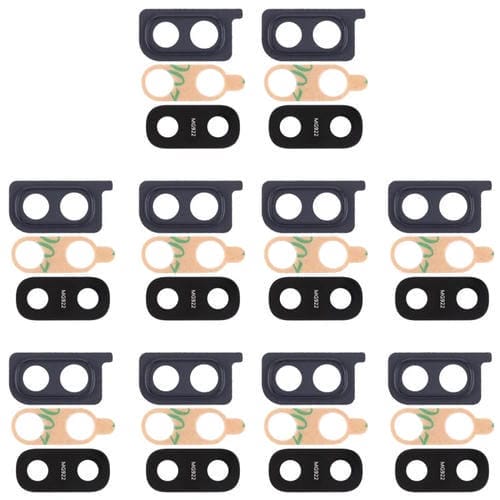 Capot d'objectif d'appareil photo Samsung Galaxy A20 (10 pièces) (Noir)