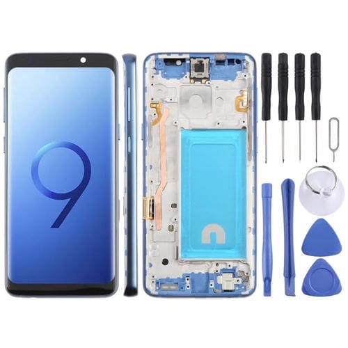 Pantalla LCD TFT de 5,7 pulgadas para Samsung Galaxy S9 SM-G960F, digitalizador completo con marco (azul)