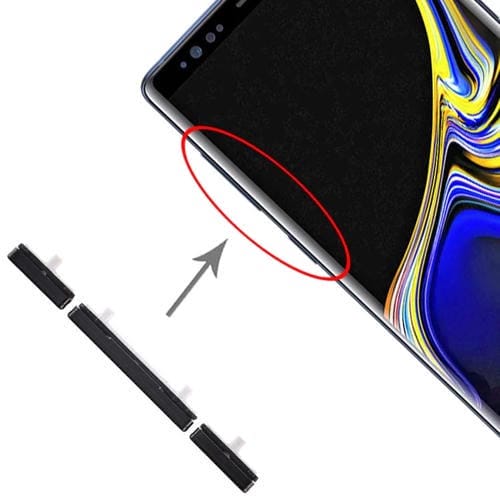 Juego de Teclas Laterales para Samsung Galaxy Note 9 / 10 Botones (Negro)