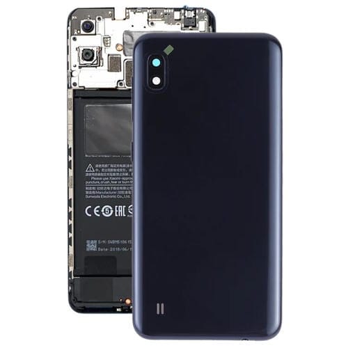 Dos de couverture Samsung Galaxy A10 SM-A105F/DS Batterie avec Objectif de Caméra et Boutons Latéraux (Noir)