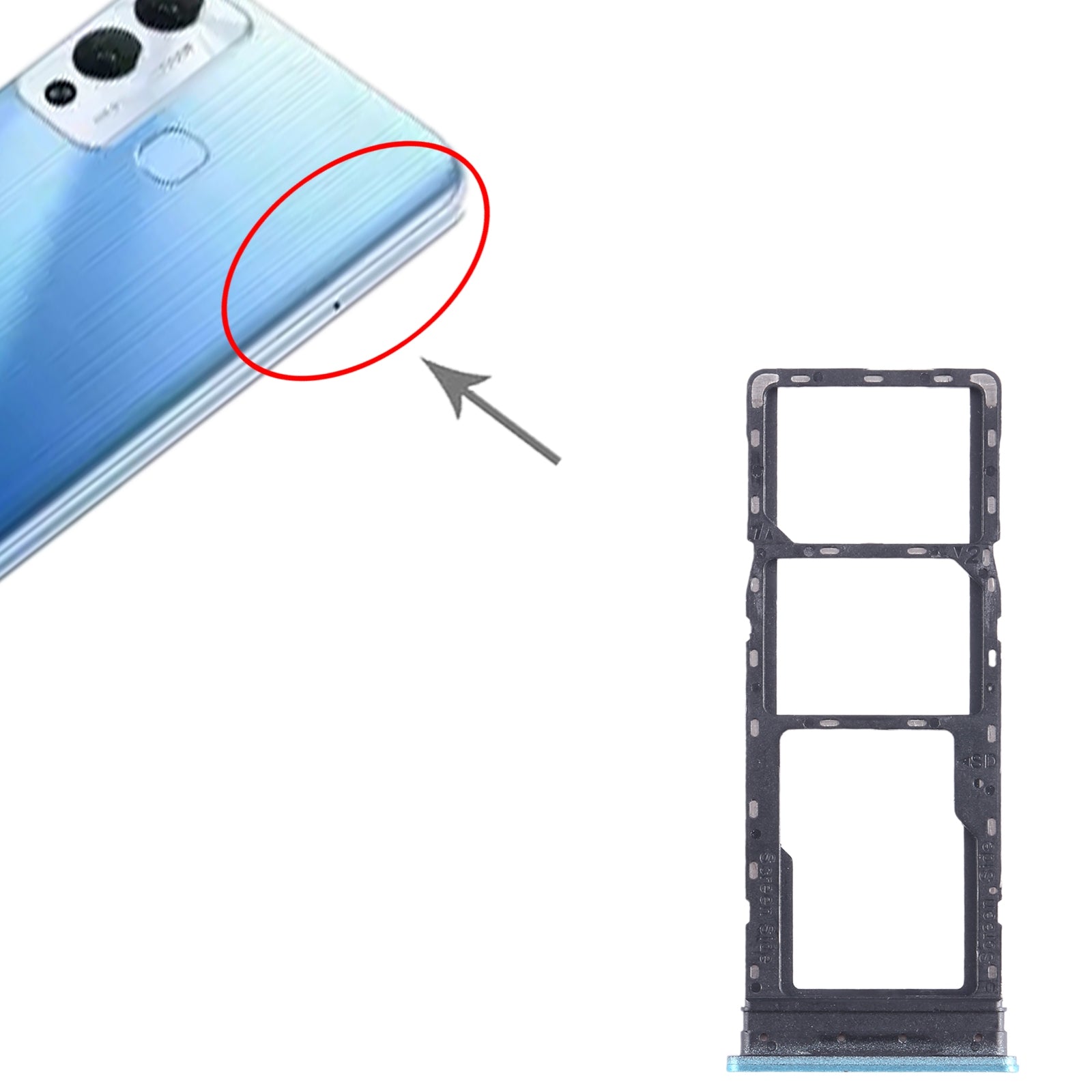 Bandeja Porta SIM / Micro SD Infinix Hot 12 Play Azul