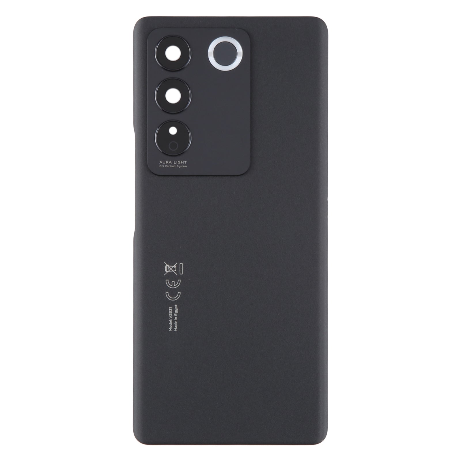 Tapa Bateria Back Cover + Lente Camara Vivo V27 Negro