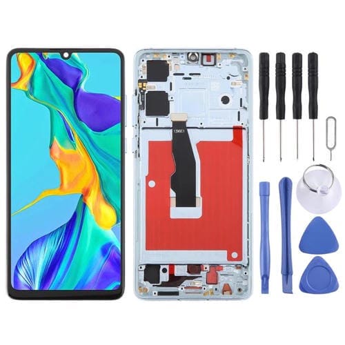 Full Screen TFT Huawei P30 with Frame without Fingerprint Identification (Blue)