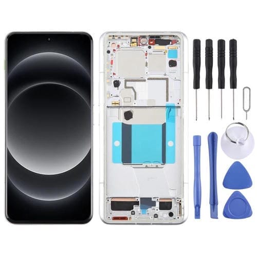 Pantalla Completa Original AMOLED para Xiaomi 14 Ultra con Marco (Plateado)