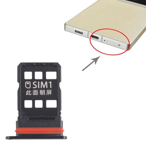 Plateau Carte SIM ZTE Nubia Z70 Ultra NX733J NX736J (Noir)